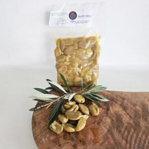 Økologiske udstenede grønne oliven af sorterne Tonda Iblea og Nocellara